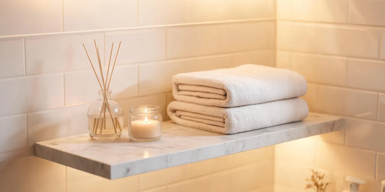 Reed diffuser in a bath setting